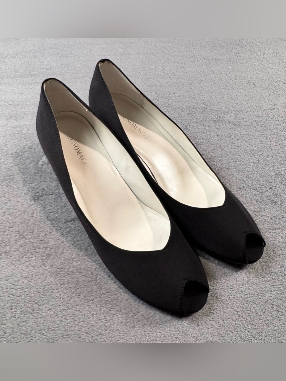 Bruno Magli Nisako Microfiber Peep Toe Wedge Heels